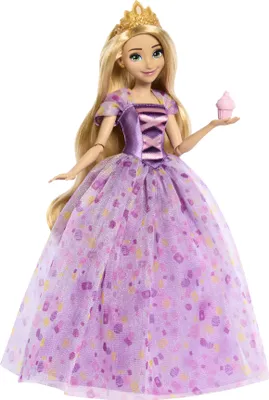 Produktbild von Disney Princess Disney Prinzessin Geburtstagsfeier Rapunzel Modepuppe, inspiriert vom Film „Rapunzel – Neu verföhnt“, Geschenke für Kinder und Sammler, Modepuppe, Weiblich, 4 Jahr(e), Mädchen, 280 mm, 250 g