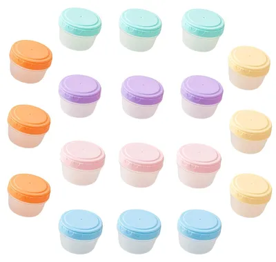 Imagen del producto de Paquete de 18 pequeños recipientes para congelar de 78 ml con tapa, libres de BPA