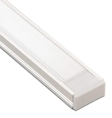 Produktbild von SOTECH LED Profil-11 Alu 2000 mm – opale Abdeckung + Endkappen, Aufbauprofil