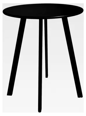 Produktbild von Beistelltisch für den Außenbereich, wetterbeständig, runder Metalltisch für Garten, Balkon und Hof (Schwarz)
