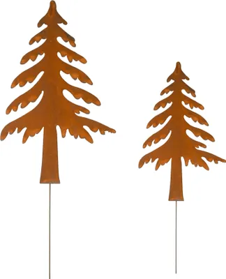 Produktbild von UNUS® Gartenstecker Tannenbaum 2er Set Weihnachtsdeko Weihnachten Rostoptik