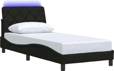Obrázek produktu pro vidaXL Rám postele s LED bez matrace černý 90x190 cm látka