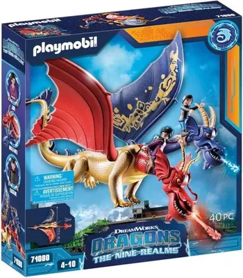 Produktbild von PLAYMOBIL Dragons Nine Realms WuWei & Jun, 2 Figuren, Zubehör, mit Projektilwerfer