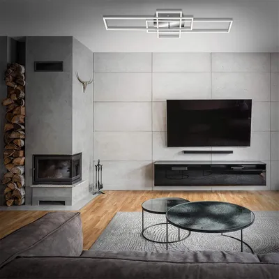 Immagine prodotto di Lampada da soffitto a LED dimmerabile con telecomando CCT timer 55W argento metallo Briloner