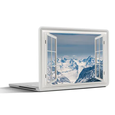 Produktbild von MuchoWow® Laptop Aufkleber Sticker Cover Aussicht - Schnee - Berge 40x30 cm - Laptop Dekoration - Selbstklebend