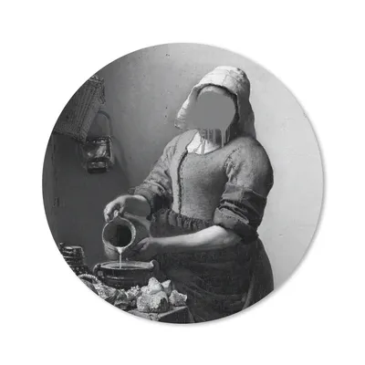 Produktbild von MuchoWow® Mauspad Mousepad Das Milchmädchen - Johannes Vermeer - Schwarz und weiß 40x40 cm - Mousepads - Maus Mat - Pad - Mausunterlage - Schreibtisch Accessoires
