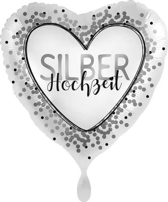 Produktbild von Silberhochzeit Herz Folienballon 45cm