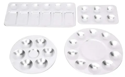 4er-Set Aluminium-Malpaletten für Öl, Aquarell & Acryl
