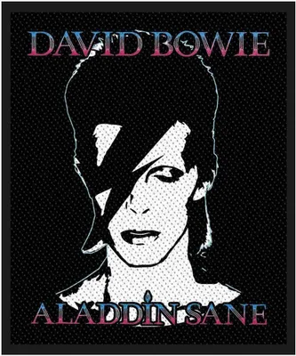 Obrázek produktu pro David Bowie - nášivka "Aladdin Sane", tkaná látka RO9112 (jedna velikost) (černá/bílá)