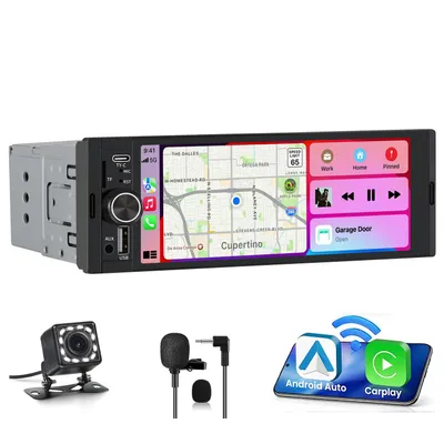 Produktbild von 6.36 Zoll 1 Din Autoradio Mit Wireless Carplay Und Android