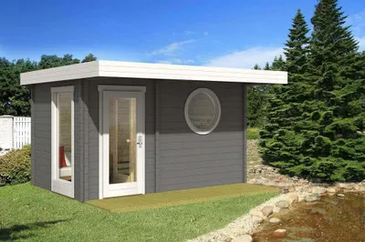 Produktbild von FinnTherm Saunahaus Feldkirch-70, 70 mm Wandstärke (391 x 244 cm)