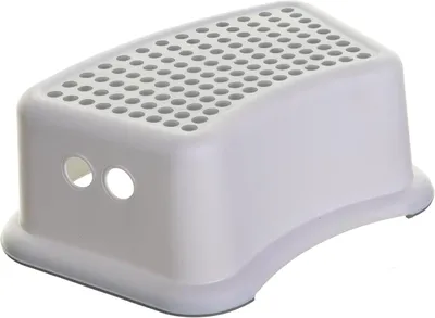 Produktbild von Rutschfester Tritthocker/Hocker für Kinder, weiß und grau