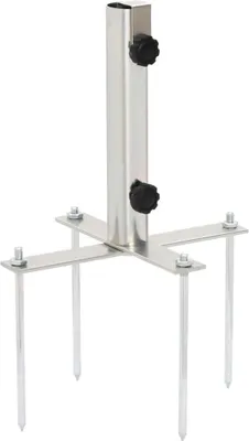 Produktbild von Sonnenschirmständer mit Erdspießen für Ø32-38 mm Silbern Stahl