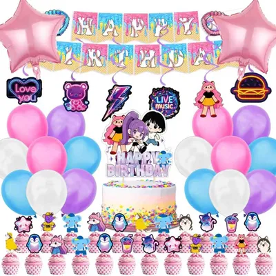 50-teiliges Geburtstagsset mit Ballons und Banner