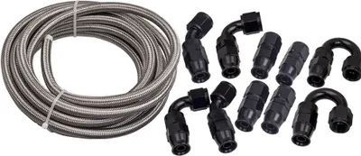 Produktbild von 1 Set AN-8 8AN Stainless Steel PTFE Fuel Line Hose 6M Swivel Fitting End top new
