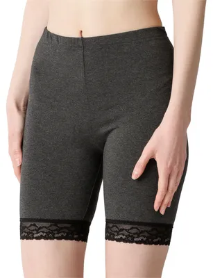 Produktbild von Bellivalini Damen Kurze Leggings mit Spitze BLV50-217 (Dunkelmelange, M)