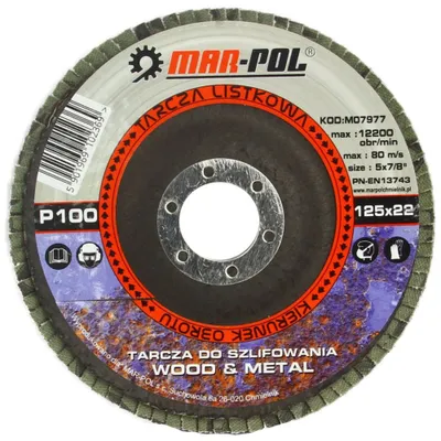 Obrázek produktu pro MAR-POL Kotouč brusný lamelový, 125mm, P100 M07977