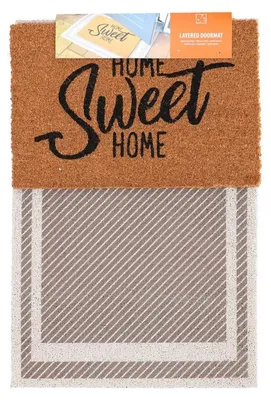 Image de Paillasson + Dessous de Tapis Cadre - Home Sweet Home - 90,5 x 60,3 x H 2,1 cm