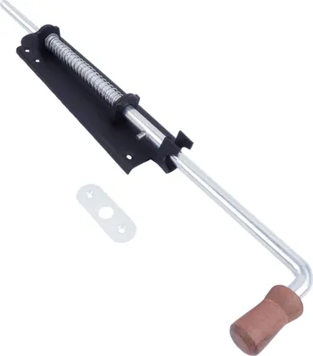 Produktbild von BAUSTER® Türriegel 600 mm Schwarzer Federriegel Witterungsbeständig Holzriegel Massiver Riegel für Gartentor Beschläge für Holztore Breiter Riegel