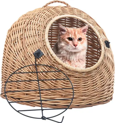 Image de Meubles Panier de transport pour chats 45x35x35 cm Osier naturel - Caisses de transport pour chiens 170907