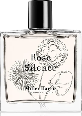 A bottle of Miller Harris Rose Silence Eau de Parfum.