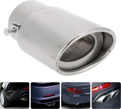 Produktbild von Auspuff-Endrohr, glänzendes Silber, rostfrei, universeller Auto-Endrohr-Edelstahl für Autos