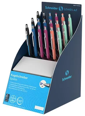 Produktbild von Schneider Kugelschreiber Epsilon 18er Display, farbig sortiert