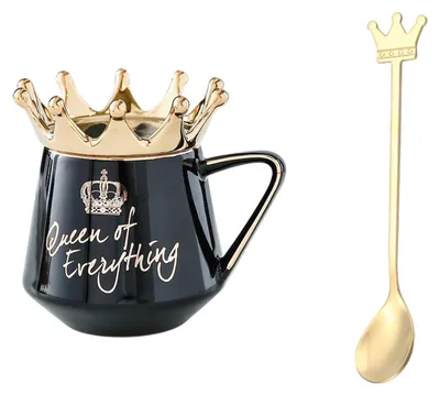 Keramikbecher mit Kronendeckel, 300 ml, schwarz