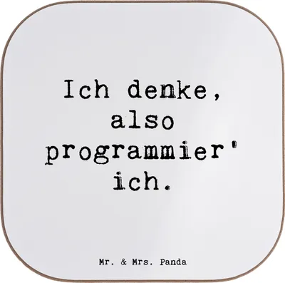 Produktbild von Mr. & Mrs. Panda Untersetzer für Gläser Spruch Denker Softwareentwickler - Weiß - Geschenk, Coaster, Softwareentwicklung, Beruf, Tasse, unterleger, Geschenke Berufstätige