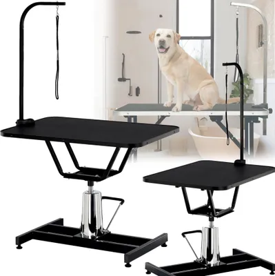 Image de Table de toilettage à réglage hydraulique pour chat et chien avec laisse et panier