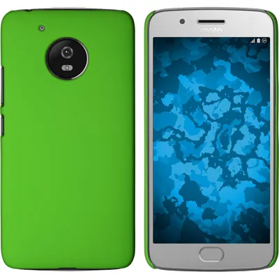 Produktbild von PhoneNatic Case kompatibel mit Lenovo Moto G5 - Hülle grün gummiert Hard-case + 2 Schutzfolien