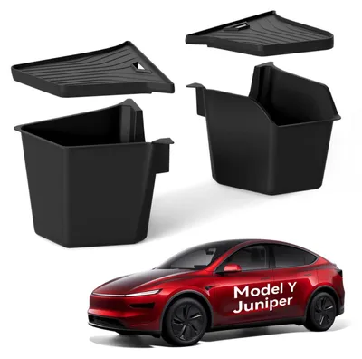 Obrázek produktu pro Organizéry do kufru pro Tesla Model Y, modely 2025-2026, sada 2 kusů s víkem, barva černá