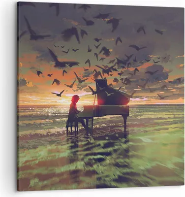 Produktbild von Bild auf Leinwand - Leinwandbild - Klaviermusik - 50x50cm - Wand Bild - Wanddeko - Wandbilder - Leinwanddruck - Bilder - Kunstdruck - Wanddekoration - Leinwand bilder - Wandkunst - AC50x50-3911