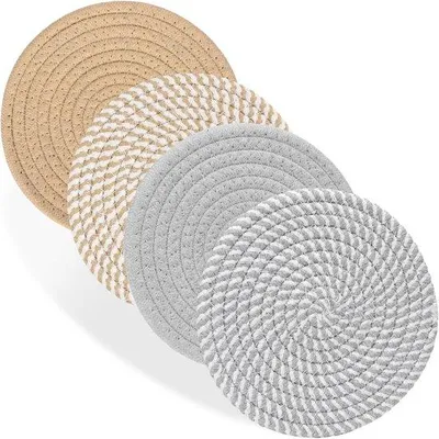 Produktbild von Hitzebeständige Untersetzer 33cm, grau und braun, Küchenaccessoires