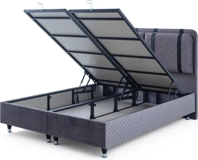 Produktbild von Exklusives Schlafzimmer Bett Designer Bettgestell Bettkasten Textilbett