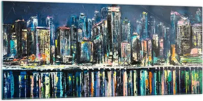 Produktbild von Bilder auf glas - Stadt Aussicht Wasser - 120x50cm - Glasbilder - Wandbilder - Kunstdruck - zum Aufhängen bereit - Wanddekoration aus Glas - Glas Bilder - Wandbild auf Glas - GAB120x50-3461