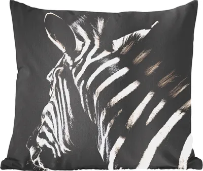 Produktbild von MuchoWow® Zierkissen Sofakissen Wohnzimmer Dekokissen 60x60 cm Zebra - Wilde Tiere - Muster - Sitzfläche - Foto Polster