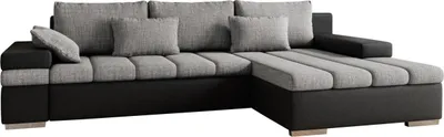 Produktbild von MIRJAN24 Ecksofa Bangkok, Stilvoll L-Form Sofa mit Schlaffunktion und Bettkasten, Wohnlandschaft (Seite: Rechts, Soft 011 + Lawa 05)