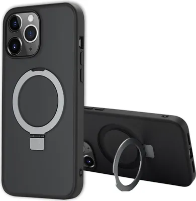 Image de Accezz Ring Stand Backcover avec MagSafe pour l'Apple iPhone 13 Pro Max - Noir