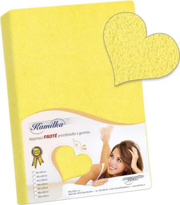Zdjęcie produktu dla Prześcieradło frotte – żółte – 120 x 200