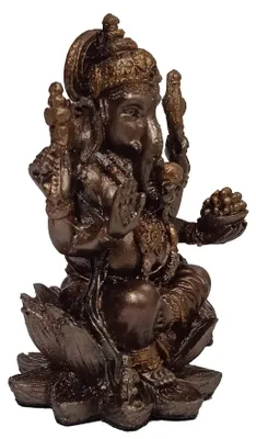 Ganesha-Idol aus Polyresin, Bronzefinish, 3 Zoll, Sammlerstück