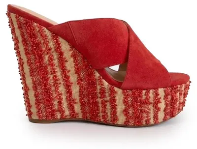 Produktbild von Guess Te Damen Keilabsatz Sandalen Rot Leder 41