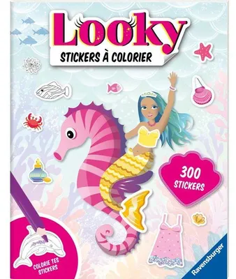 Immagine prodotto di – Looky Stickerbuch – Mal-Stickerbuch – 24 Seiten – Modedesign – Meerjungfrauen – Ab 4 Jahren – 13099072