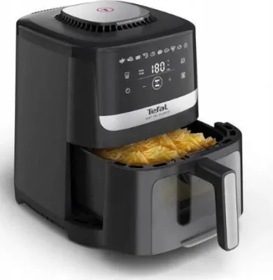 Produktbild von Tefal Easy Fry Silence EY5568E0, Heißluftfritteuse, 5 l, 40 °C, 220 °C, Einzelbild, Schwarz, Edelstahl