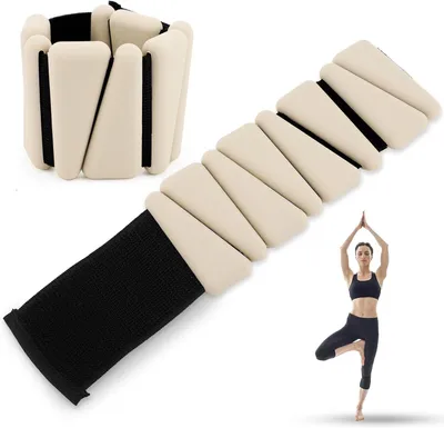 Produktbild von 2er Set Handgelenk und Knöchel Gewichte, 2 lbs verstellbare Silikon Fitnessbänder,Knöchelgewichte,wasserdicht und schweißfest Gewichtsmanschetten