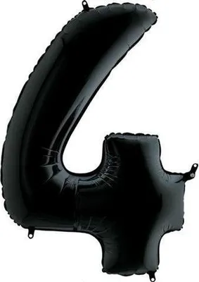 Obrázok produktu pre Nafukovací balónik číslo 4 čierny 102cm extra veľký - Grabo