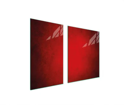 Produktbild von Herdabdeckplatten 2 teilig 100x52 Glaskeramikkochfeld Abdeckung Glas Schneidebrett Rot