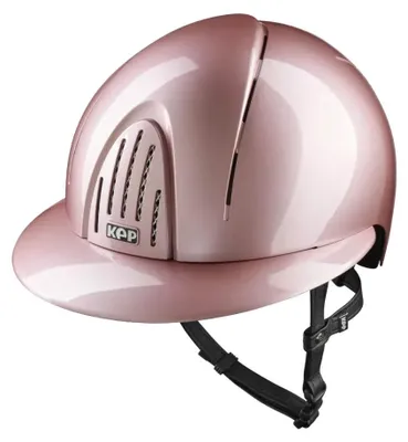 Produktbild von KEP SMART NOVA METAL POLISH Pink Polo Visier mit schwarzer Beriemung Reithelm