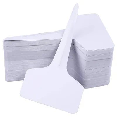 Produktbild von Pflanzenschilder Pflanzenstecker Pflanzenetiketten - T-Form - 500 Stück - 6 x 10 cm - Weiß - Für Samen, Setzlinge und Obstbäume