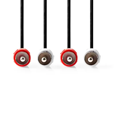 Zdjęcie produktu dla Kabel audio stereo Nedis - 2x RCA męskie - 2x RCA męskie - niklowany - 3.00 m - okrągły - czarny - Box Box